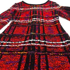 Balmain Girls Mini Me Red Tweed Frayed Dress